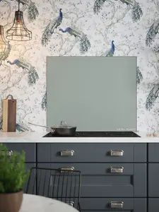 Laura Ashley Mineral Grey Glass Kitchen Splashback 900mm x 750mm