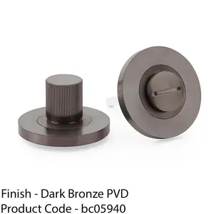 Modern Reeded Thumbturn & Release Lock - Lined Dark Bronze - Bathroom Door