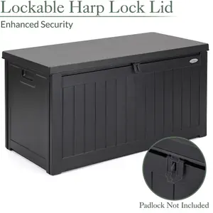 Waterproof Garden Box Plastic Outdoor Storage Utility Chest 190L Christow