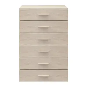 Atomia Freestanding Matt oak effect 6 Drawer Chest of drawers (H)1125mm (W)750mm (D)470mm