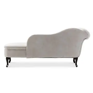 Right Hand Chaise Lounge in Faux Leather Suede Cream