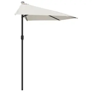 Berkfield Balcony Parasol with Aluminium Pole Sand 270x135 cm Half