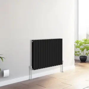 Right Radiators 600x884 mm Horizontal Double Flat Panel Designer Radiator Black