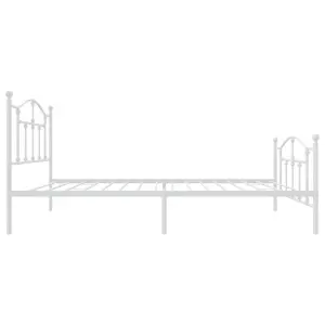 Berkfield Metal Bed Frame with Headboard and Footboard White 90x200 cm