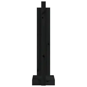 Log Holder Black 33.5x30x110 cm Solid Wood Pine