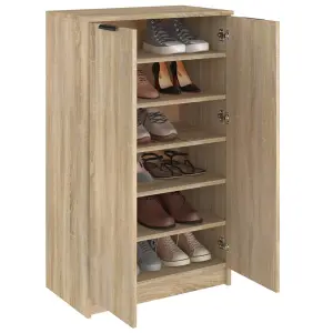 Berkfield Shoe Cabinet Sonoma Oak 59x35x100 cm Engineered Wood