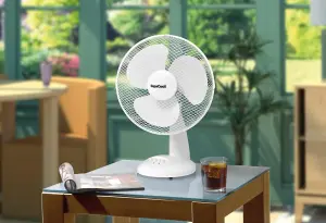 12inch Low Noise 3 Speed Desk Fan White