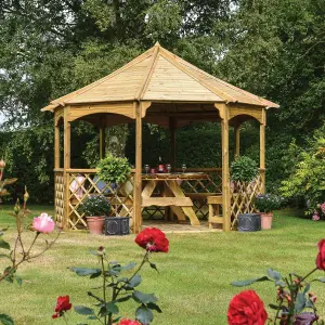 Rowlinson Buckingham Natural Octagonal Gazebo, (W)3.57m (D)3.57m - Assembly required