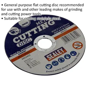 Heavy Duty 125mm Flat Metal Cutting Disc for Angle Grinders - 22mm Bore