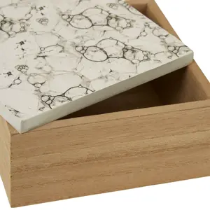 Maison by Premier Mimo White Marble Effect Trinket Box