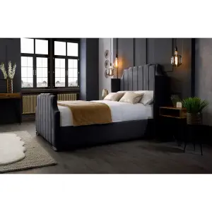 Nelly Plush Velvet Steel Bed Frame