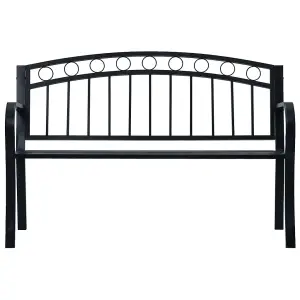 Berkfield Garden Bench 125 cm Black Steel