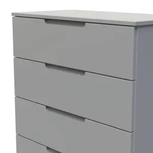 Milan Ready assembled Grey 5 Drawer Chest (H)1067mm (W)740mm (D)390mm