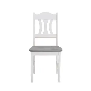 Kristel Solid Wood Dining Chair (Set of 2) White/Grey