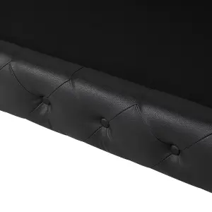 2 Seater Faux Leather Sofa Black VISSLAND