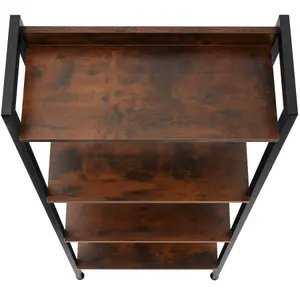 Shelving Unit Chatham - industrial style, free-standing, with up to 5 tiers - Industrial wood dark, rustic