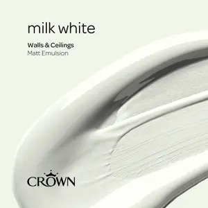 Crown Walls & Ceilings Matt Emulsion Paint Milk White - 5L