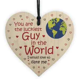 Funny Valentines Day Gift For Boyfriend Anniversary Gift For Him Wooden Heart Keepsake