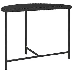 Berkfield Garden Table Black 100x50x75 cm Poly Rattan