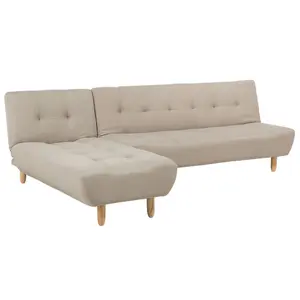 Right-Hand Corner Sofa ALSTEN Light Beige Fabric Right Hand