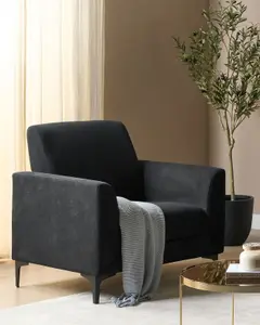 Beliani Modern Armchair FENES Fabric Black