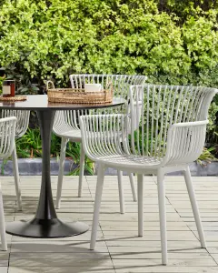 Set of 4 Garden Chairs PESARO Light Grey