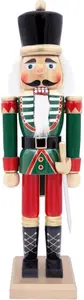 Christmas Workshop Wooden Nutcracker - Green/Red | Robert Dyas