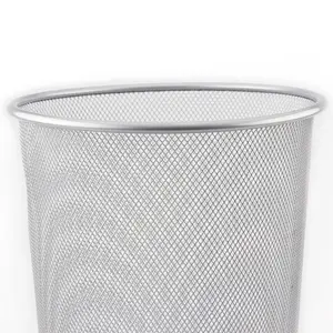 Gent Metal Open Waste Bin - 10L Silver