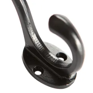 Hammer & Tongs - Bevelled End Hat & Coat Hook - W25mm x H85mm - Black