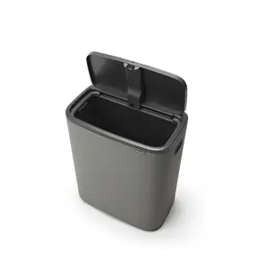 Bo Touch Bin, 60 litre, with 1 inner Plastic Bucket Mineral Concrete Grey