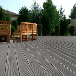 Grey WPC Composite Decking Waterproof Floor Tile Sample