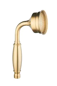 KeenFix Traditional Classic Victorian Shower Handset: Brushed Brass