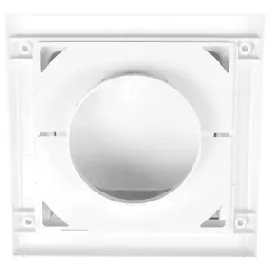 White Gravity Flap for 150 mm / 6" Round Wall Outlet - Ventilation Duct Cover with Non-Return Shutters and Rear Spigot