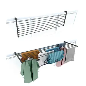 Duo 162, Folding clotheshorse for balustrades, exteriors and balconies, Width 162 cm Anthracite