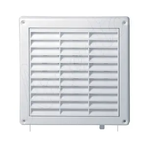 Awenta 130x130mm 100mm Duct Wall Ventilation Grille Cover Net Pull Cord Shutter