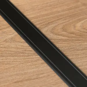 Flat self-adhesive anodised aluminium door floor edging bar strip trim threshold 930 x 30mm a02 black