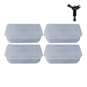 Mice Mouse Bait Boxes Tamper Resistant Universal Hold Mice Poison Safely Away Children & Pets (Pack of 4 No Poison) White