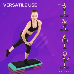 HOMCOM 10/15/20cm Aerobic Steppers Compact Stepper for Indoor Exercise Workout