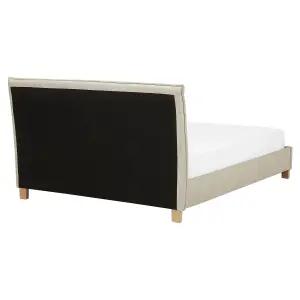 Fabric EU King Size Bed Beige SENNEZ