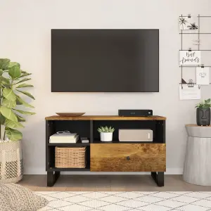 Berkfield TV Cabinet 80x33x46 cm Solid Wood Mango&Engineered Wood