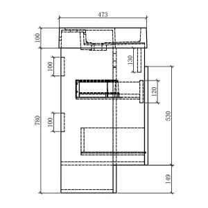 Solstice Concrete Left Hand Bathroom Vanity Basin & WC Unit Combination (W)1200mm (H)890mm