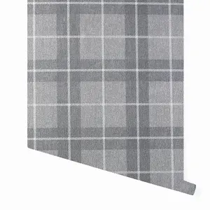 Arthouse Heritage Check Grey/Silver Wallpaper