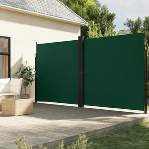 Berkfield Retractable Side Awning Dark Green 200x1000 cm