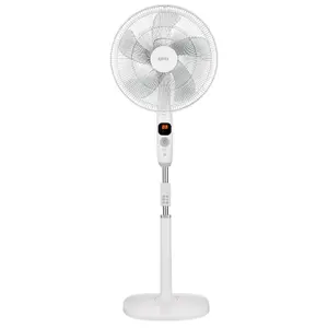 Igenix DF1670 Digital Pedestal Fan, 16 Inch, Ultra Quiet, 12 speeds LED Display, White