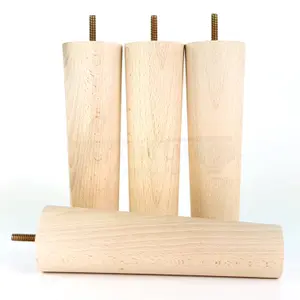 TURNED WOOD LEGS RAW 230mm HIGH SET OF 4 REPLACEMENT FURNITURE BUN FEET SETTEE CHAIRS SOFAS FOOTSTOOLS M10 PKC148