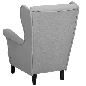 Wingback Chair ABSON Fabric Grey