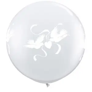 Qualatex 3 Foot Clear Love Doves Latex Balloon (Pack Of 2) Clear (One Size)