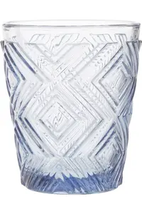 Maison by Premier Fleur Set Of Four Embossed Blue Tumblers