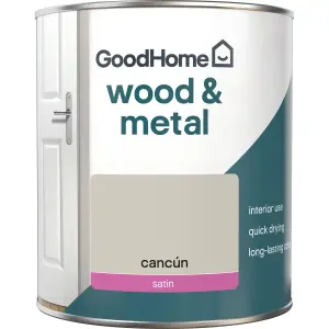 GoodHome Cancún Satin Metal & wood paint, 750ml