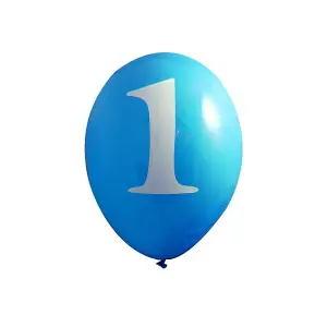 Creative Party Latex 1st Birthday Balloons (Pack of 6) Blue (One Size)